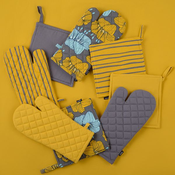 Прихватка-варежка из хлопка горчичного цвета из коллекции prairie, 33х17,5 см Tkano