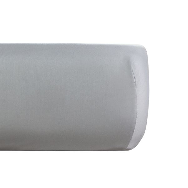 Простыня на резинке из премиального сатина светло-серого цвета из коллекции essential, 200х200х30 см Tkano