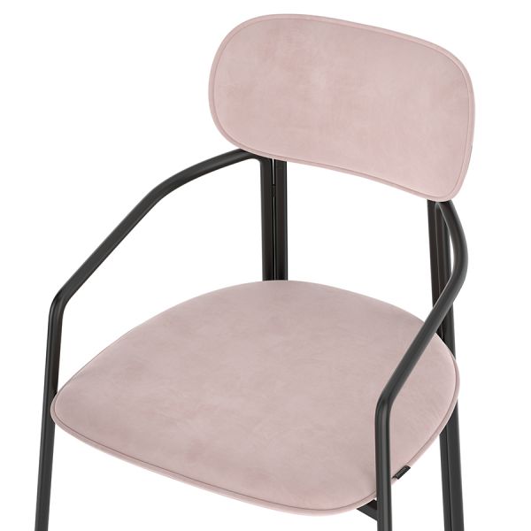 Набор из 2 стульев ror, round, велюр, черный/розовый