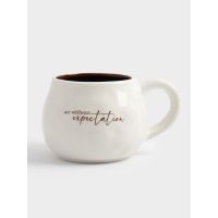 Кружка 460 мл, керамика, бело-бордовая, Мятый эффект, Действуй, Message ANNA LAFARG