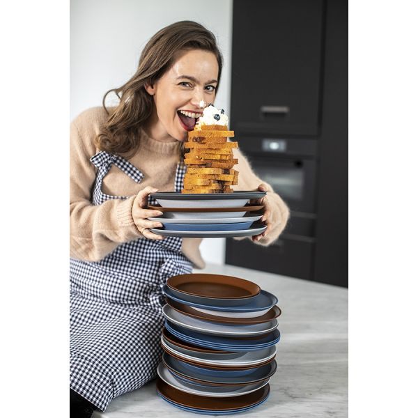 Тарелка connect organic 25,5 см темно-серая