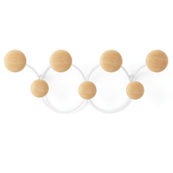 Вешалка для одежды настенная dotsy, белая/натуральное дерево Umbra