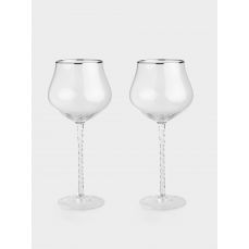 Бокал для красного вина 610 мл, 2 шт, стекло, с серебристым кантом, Rhapsody ANNA LAFARG