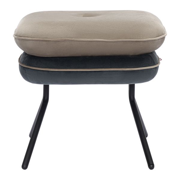 Пуф pea, велюр, бежевый/темно-серый Bergenson Bjorn