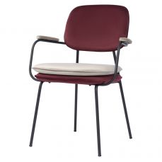 Стул с подлокотниками pea, велюр, бордовый/бежевый Bergenson Bjorn