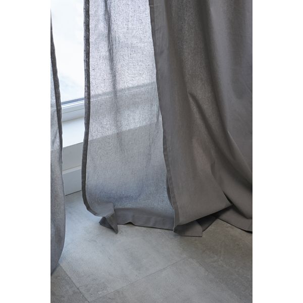 Штора из хлопка двойная базовая серого цвета из коллекции essential, 150х290 см Tkano
