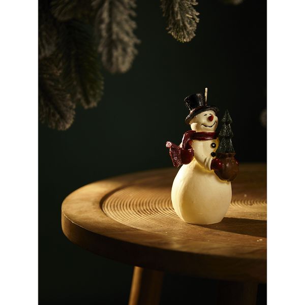 Свеча декоративная festive snowman из коллекции new year essential, 15 см Tkano