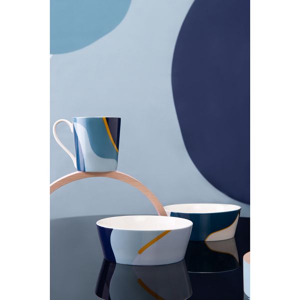 Набор из двух салатников синего цвета с авторским принтом из коллекции freak fruit 16см