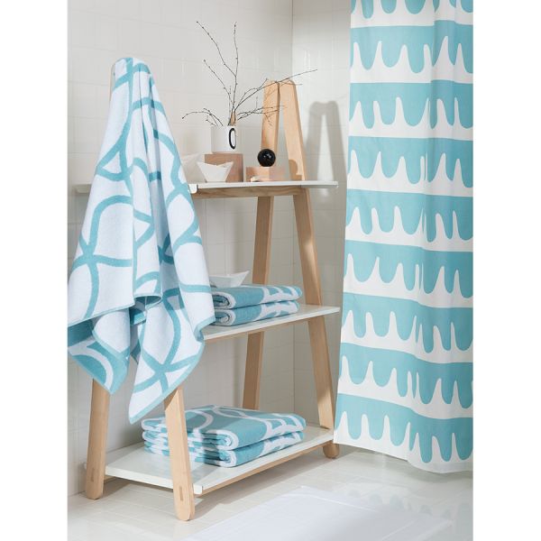 Штора для ванной popple голубого цвета cuts&pieces, 180х200 см Tkano