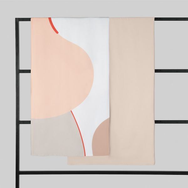 Комплект постельного белья из сатина бежевого цвета с авторским принтом из коллекции freak fruit