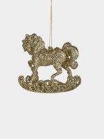 Игрушка елочная 11 см, пластик, шампань, Лошадь, New year ANNA LAFARG
