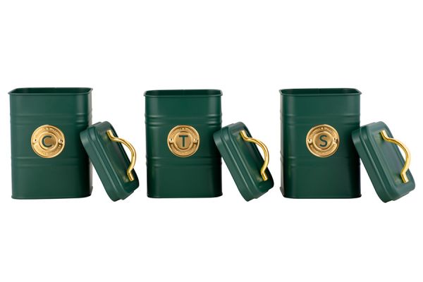 Набор банок для сыпучих продуктов Grandham, зелёные, 1,45 л, 3 шт Maxwell & Williams