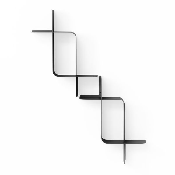 Набор металлических настенных полок montage, 2 шт, черные Umbra
