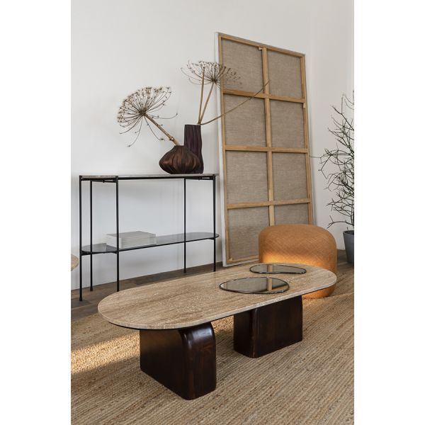 Столик журнальный torhill, бежевый/орех Bergenson Bjorn