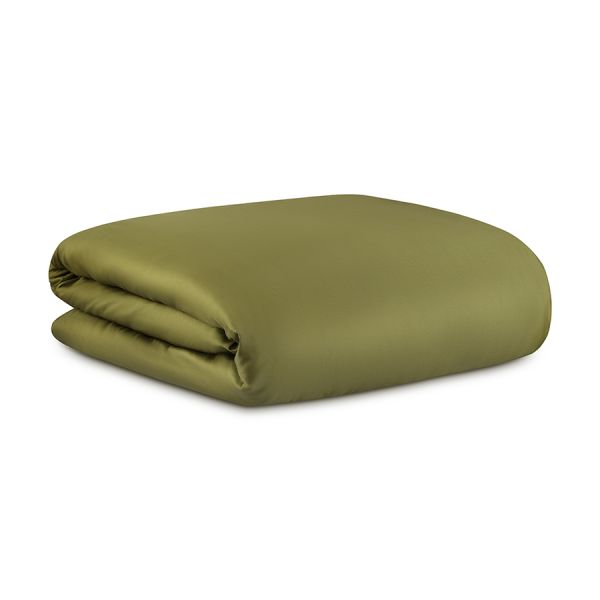 Комплект постельного белья из премиального сатина оливкового цвета из коллекции essential, 150х200 см Tkano