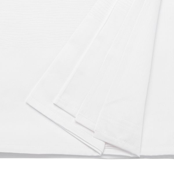 Скатерть жаккардовая белого цвета из хлопка с вышивкой из коллекции essential, 180х180 см Tkano