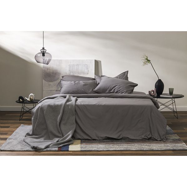 Плед из шерсти мериноса серого цвета из коллекции essential, 130х180 см Tkano