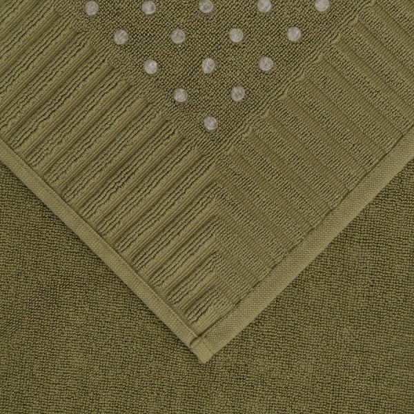 Коврик для ванной с фактурным бортиком оливкового цвета из коллекции essential, 50х80 см Tkano