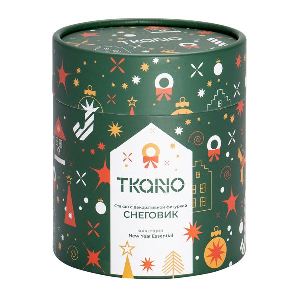 Стакан с декоративной фигуркой Снеговик из коллекции new year essential, 300 мл Tkano
