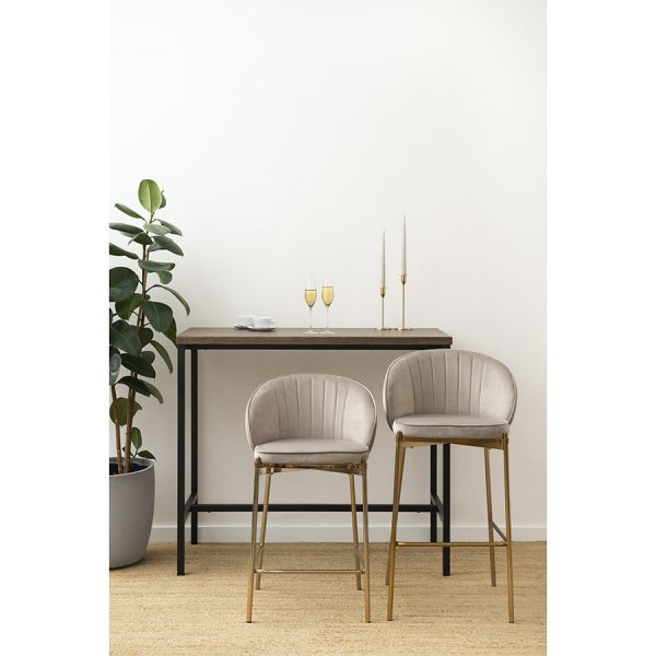 Стул барный coral, велюр, серо-бежевый Bergenson Bjorn