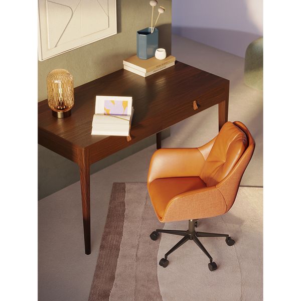 Стул на колесиках allar, экокожа, рогожка, коричневый Bergenson Bjorn