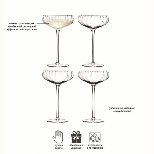 Набор из 4 бокалов-креманок Aurelia 300 мл