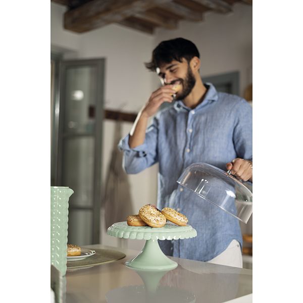 Подставка для торта на ножке с крышкой tiffany 30 см, зеленая Guzzini