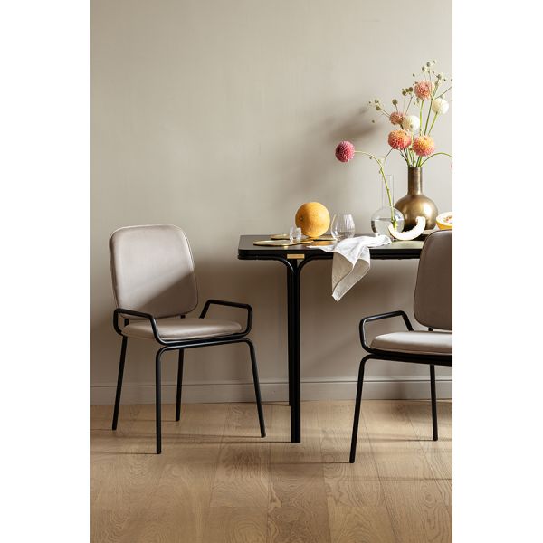 Стул ror, 2 frame, велюр, черный/бежевый Latitude