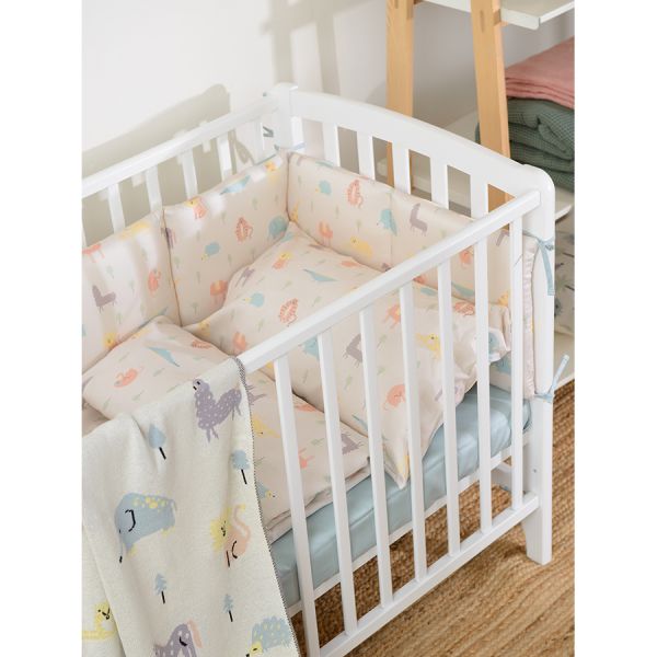 Комплект постельного белья из сатина с принтом animalia world из коллекции tiny world 150х200 см