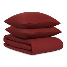 Комплект постельного белья изо льна и хлопка цвета копченой паприки из коллекции essential, 200х220 см Tkano