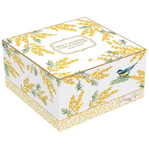 Набор кофейных чашек с блюдцем mimosa, 100 мл, 2 шт Easy Life
