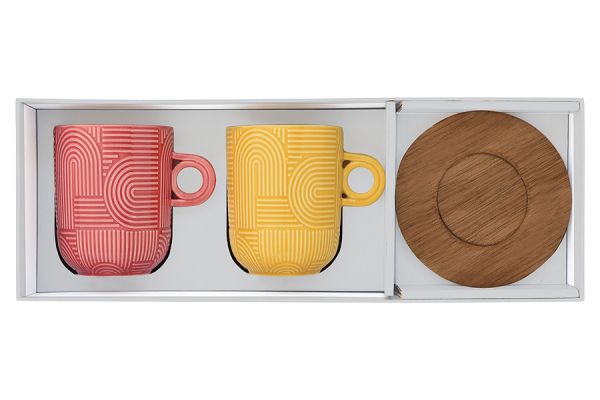 Набор из 2-х кружек Радуга, красная и жёлтая 0.35 л Easy Life