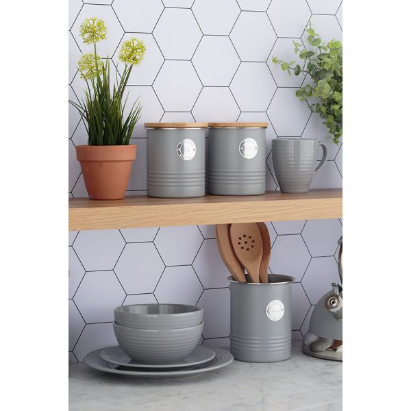 Тарелка обеденная living d 27 см серая