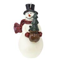 Свеча декоративная festive snowman из коллекции new year essential, 15 см Tkano