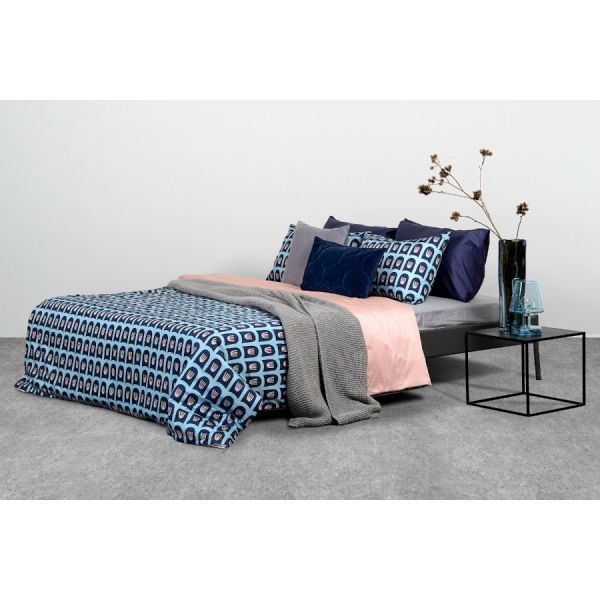 Комплект постельного белья полутораспальный из сатина цвета пыльной розы с принтом blossom time