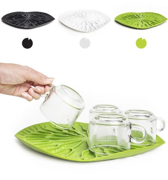 Сушилка-поднос lotus черная Qualy