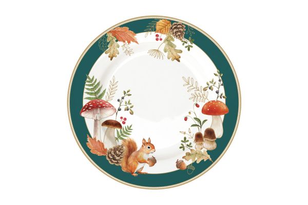 Тарелка десертная 19 см, фарфор, белая, Микс, Белка и грибы, Autumn Breeze 4 шт Easy Life
