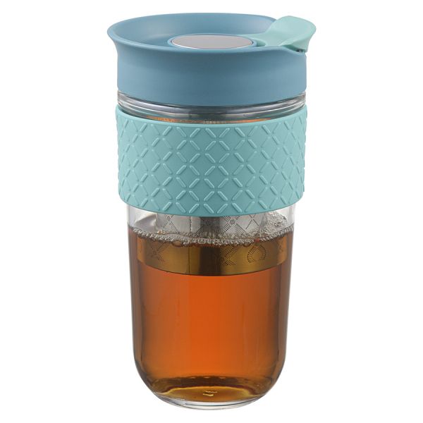 Кружка с ситечком jaunt, 540 мл, голубая
