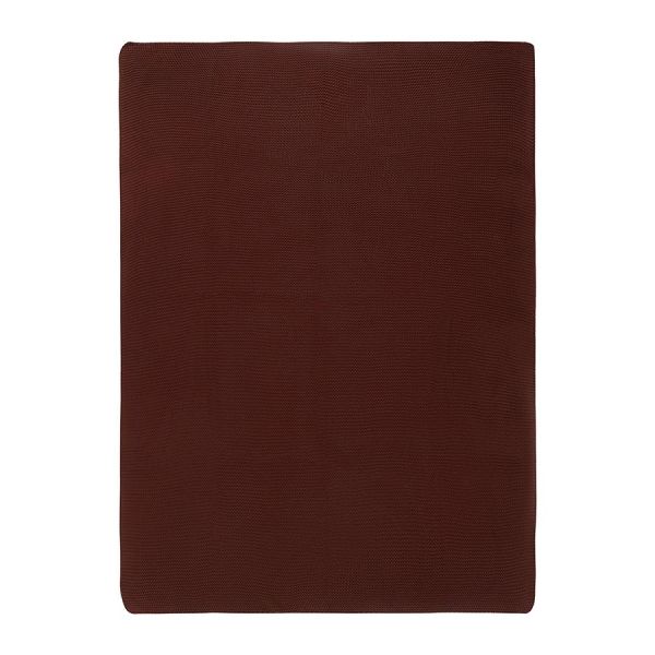 Плед из хлопка жемчужной вязки коричневого цвета из коллекции essential, 130x180 см Tkano