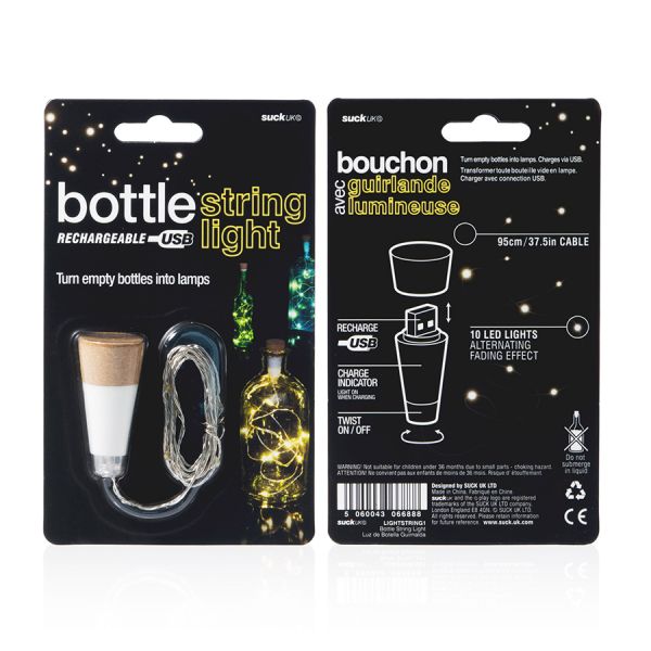 Usb-гирлянда bottle, прозрачный Suck UK