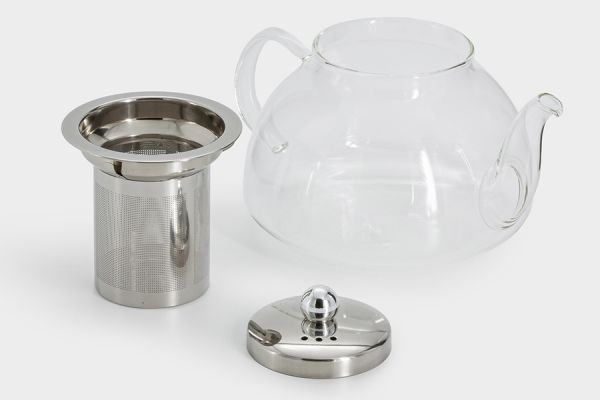 Чайник заварочный 980 мл, стекло/сталь, серебристый, Base ANNA LAFARG
