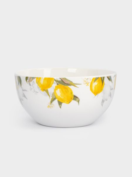 Салатник 14x8 см, 620 мл, 2 шт, фарфор, белый, Лимоны, Palermo
