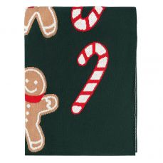 Плед из хлопка с новогодним рисунком gingerman из коллекции new year essential, 130x180 см Tkano