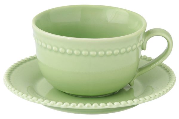 Чашка с блюдцем Tiffany Easy Life зелёная 0,25 л