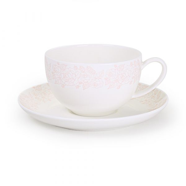 Набор чайных пар АККУ Мария из костяного фарфора на 6 персон 12 предметов