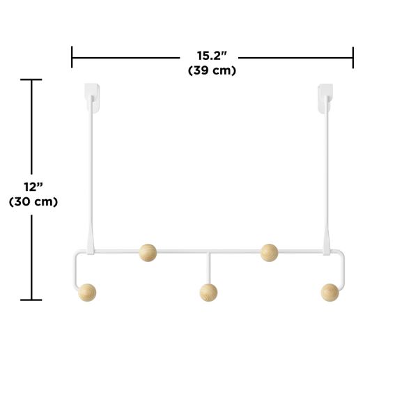 Вешалка для одежды подвесная estique, белая/натуральное дерево Umbra