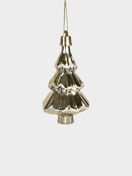 Набор елочных игрушек 7 см, 2 шт, пластик, серебристо-золотистый, Домик и елка, New year
