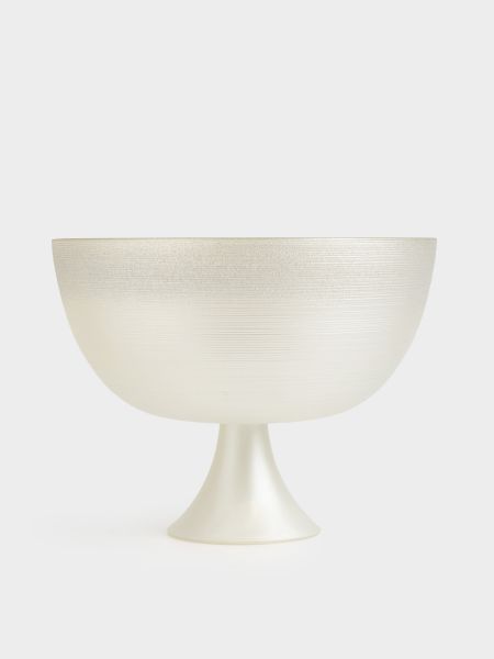 Ваза для фруктов, 24х18 см, на ножке, стекло, молочная/шампань, Marbella Anna Lafarg
