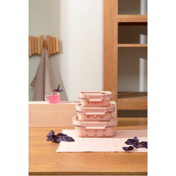 Контейнер для запекания, хранения и переноски продуктов в чехле, 370 мл, бежевый Smart Solutions