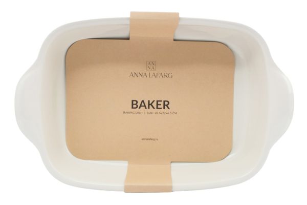 Форма для запекания 29х22 см прямоугольная, молочная, Baker ANNA LAFARG